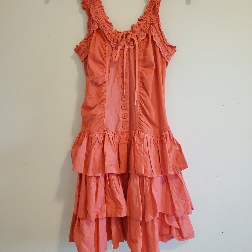 Betsey Johnson Ruffle Button-Down Vintage Dress